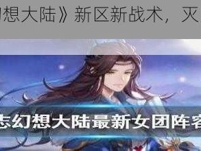 《三国志幻想大陆》新区新战术，灭队解析大放送