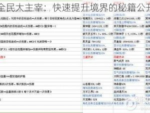 全民大主宰：快速提升境界的秘籍公开