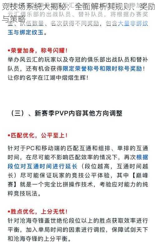 竞技场系统大揭秘：全面解析其规则、奖励与策略